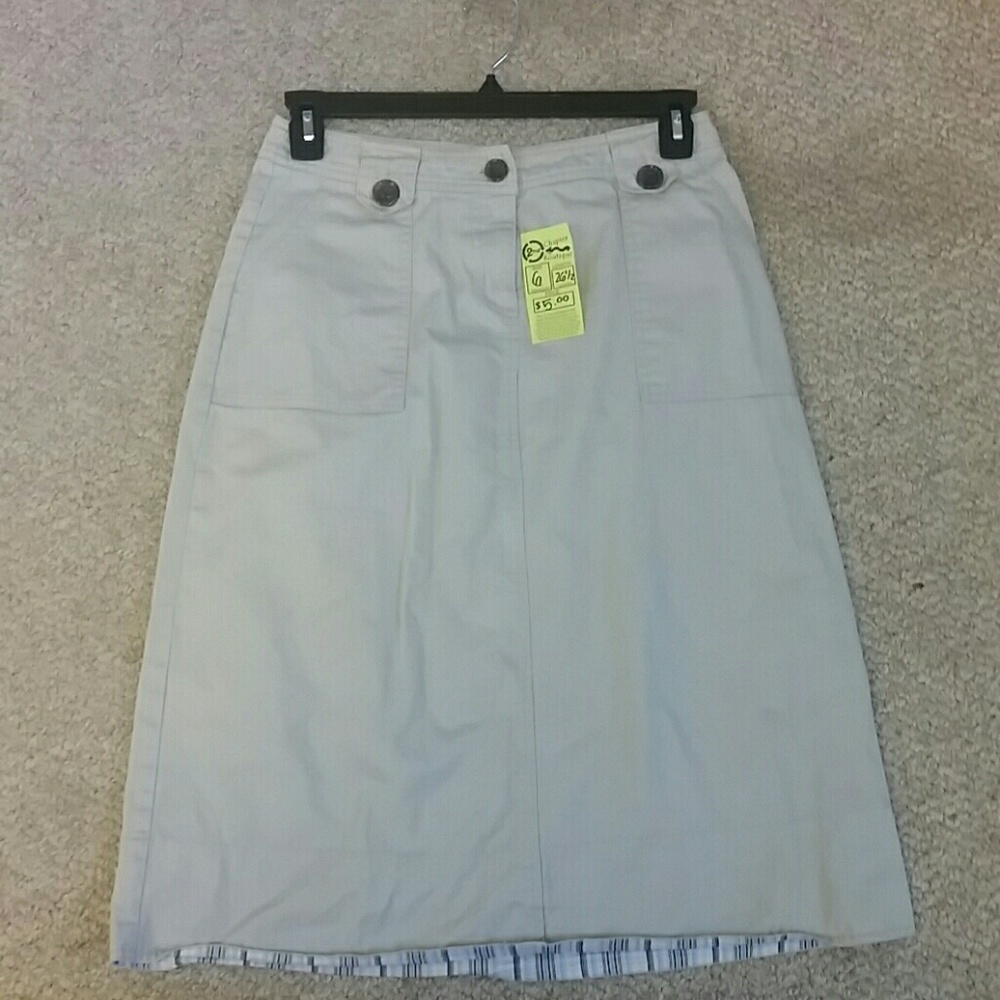 Kaki Jean skirt modest  no splits size 6